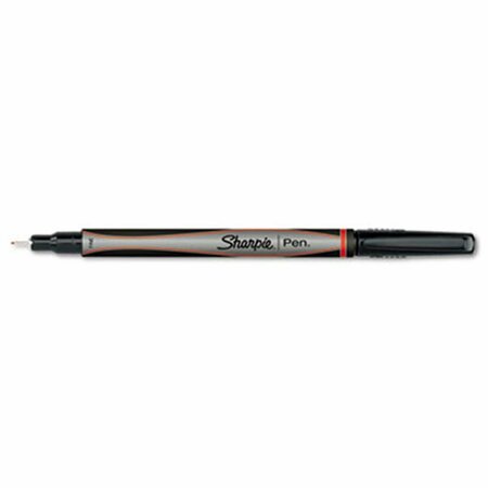 SHARPE MANUFACTURING Plastic Point Stick Permanent Water Resistant Pen Red Ink Fine Dozen 1742665